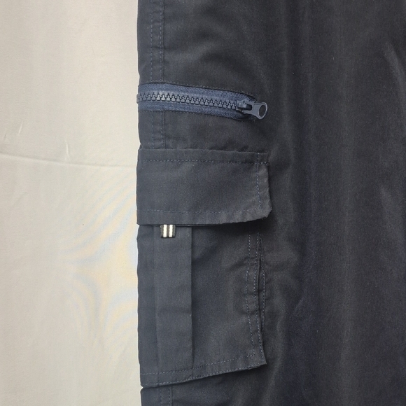 Men's Dark Blue Cargo Pants - Picture 3 of 6